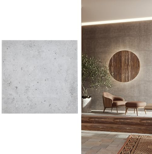 MDEKOR Wandpaneele Beton 50x50 cm | XPS 3D Wandverkleidung in Betonoptik | 24 Stück = 6 m² Gray Light | Paneele 4,5 mm dick | Dekorative Platten aus Porystyrol für Innenräume