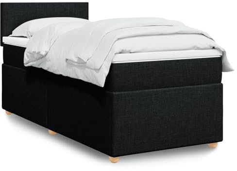 qohoio Boxspringbett mit Matratze Schwarz 80x200 cm Betten Bett Mit Matratze Bett Boxspringbett Schlafzimmer MöBel Stoff - 3286502