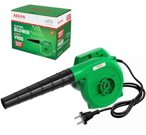 Aegon Ventilatore elettrico professionale V600 600W | Motore 100% rame | Velocità variabile fino a 16000 giri/min | Flusso d'aria elevato 4,5 m³/min | Ventilatore d'aria per casa, auto, computer