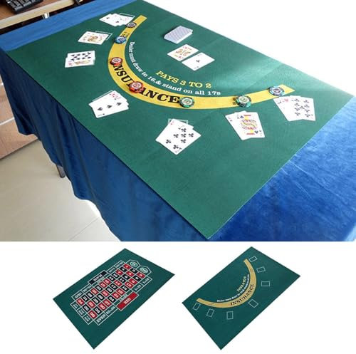 Ahuuen Doppelseitige Poker-Layout-Matte | Pokermatte | Doppelseitige Spieltischdecke | Roulette Filz Poker Matte | Casinos-Sammelfilzoberfläche | Roulette Matte Für Themenpartys Und Pokerabende