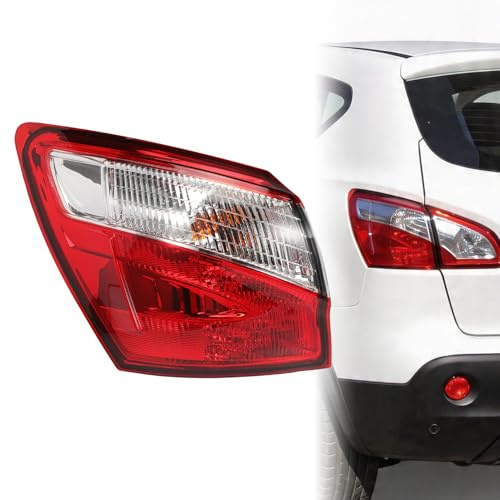 Fanale posteriore Sinistro per Qashqai J10 SUV 2010-2014 26555BR00A | Faro Trasero Conducente per Qashqai SUV e Qashqai+2 5 e 7 posti Luci Posteriore 26555-BR00A Gruppo luci posteriore ABS Stagna