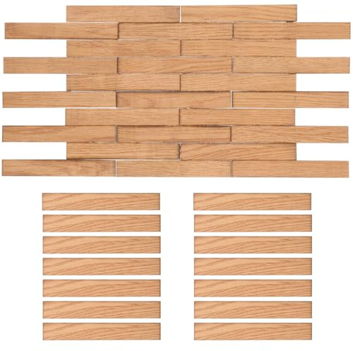 40pcs Dollhouse Wood Flooring Self Adhesive Doll House Brick Peel and Stick for Tiny House Model Decor