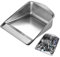 Padella interattiva in metallo, paletta con manico, scopa portatile in metallo, strumenti per la pulizia della casa, per interni ed esterni, cucina, bagno, garage, appartamento, 23,5 x 26 x 10 cm