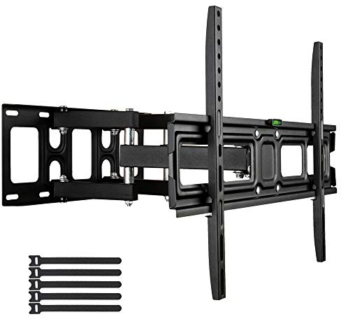 CoolGrows Tilt TV Wall Bracket for 32-70 inch Screens, Wall Mount Tool-free Tilt Adjustment and Bubble Level, 50kg Capacity, Max VESA: 600x400mm, Double Pendulum Large Base for Flat Screens