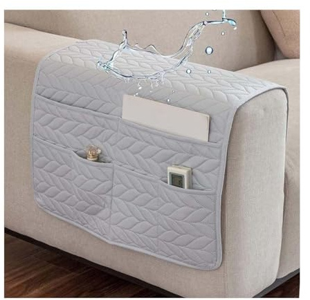 YNJJKA Couch Armlehne Schutz Sessel Schonbezüge Sofa Armlehnenschoner Armlehnenbezüge Anti-rutsch Liegestuhl Sesselschoner Armkappen Für Stühle Relaxsessel Armlehnen Bezug(Hellgrau)