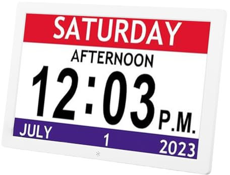 VBESTLIFE Orologio Digitale da 10 Pollici con Giorno e Data per Anziani e Grandi Orologi di Grande Display 12 Allarmi Multipli modalità di Visualizzazione per gli Anziani