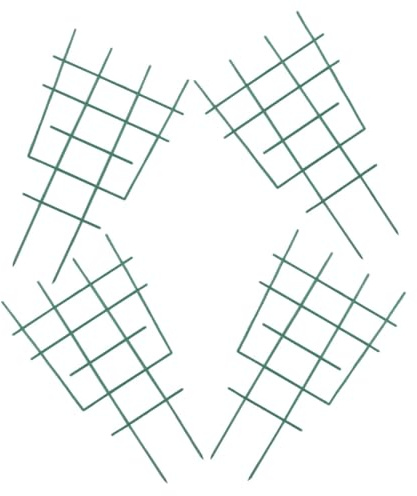 HOODANCOS Lot de 4 Tuteurs de Plante en Plastique Treillis pour Jardin et Pots, Supports Robustes en Treillage pour Plantes Grimpantes, Orchidées, Tomates, Utilisation Balcon et Potager