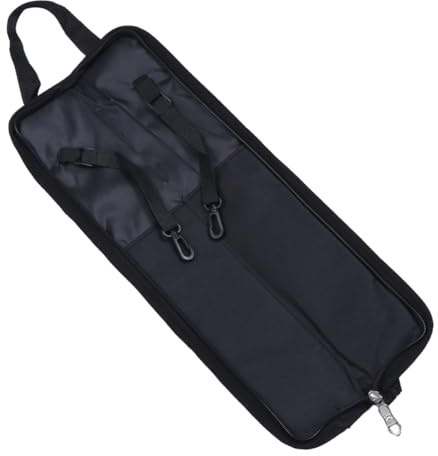 PRETYZOOM Tragbare Dicke Drumstick Tasche mit Haken Großes Fassungsvermögen für Schlagzeugstöcke und Zubehör Robustes Material Geeignet für Übung und Auftritt Schwarz