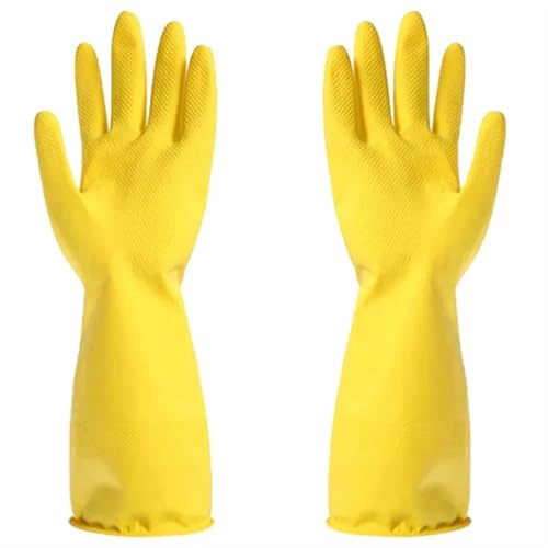 DKJAHSEK 2 paia di guanti for lavare i piatti, in gomma for, da cucina riutilizzabili, a maniche lunghe, strumenti for la pulizia per Cucina, Stoviglie, Giardino(L)