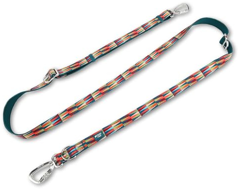Twiggy Tags Multi-Way Double-Ended Training Lead | Strong Adjustable Hands-Free Dog Lead | Reflective, Locking Carabiner, Durable & Comfortable | All Dog Breeds |Elixir Multi-Coloured | 2.5-8ft