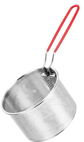 Pentola Scolapasta Metallo Cestello for friggere in acciaio inossidabile con manico lungo Cestello Friggitrice Drenare