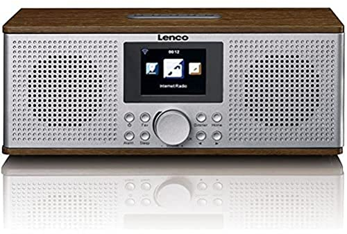 Lenco DIR-170 - Radio digitale con radio internet - Radio FM - Bluetooth - Display TFT - Radiosveglia (2 sveglie) - Ingresso AUX - Line-Out e USB - 2 x 10 Watt (RMS) - Marrone