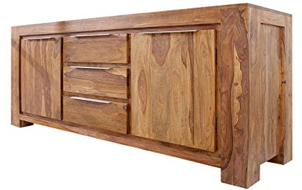 Licht-Erlebnisse Premium Sideboard Holz Sheesham 175 x 76 x 50 cm Unikat Massiv Wohnzimmer Esszimmer CAELLO