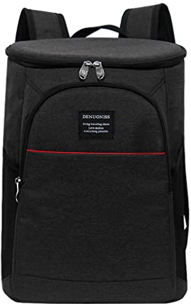 AUXDIQ Mochila Nevera Térmica Mochila de Almuerzo Impermeable Portatil Bolsa Refrigeradora para Playa Picnics Camping 18L Negro