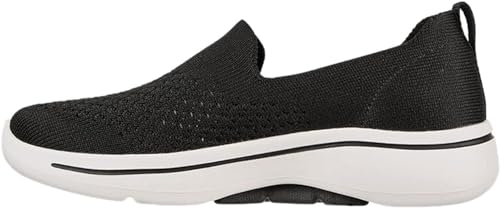 Skechers GO WALK ARCH FIT DELORA, Zapatillas para Mujer, Black Textile/White Trim, 40 EU