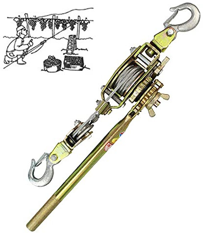 Argano Paranco Manuale, Verricello Manuale Forestale 2/3/4t Portatile Argani a Leva con Funzione Autobloccante, Argano Mano Cricchetto Trainare Attrezzo ​per Traino Oggetti Pesant