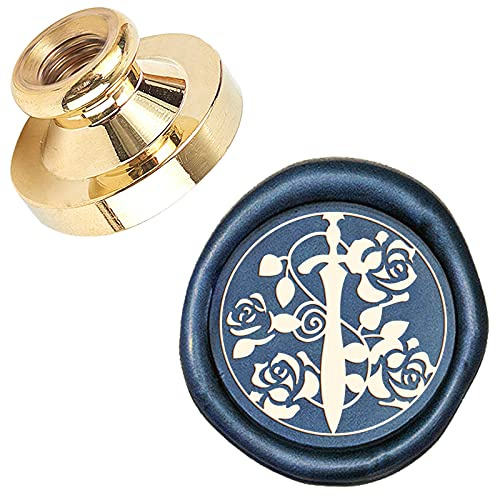 craspire Rose Wachssiegel Stempelkopf Ersatz Im Schwert 25mm Vintage Siegellack Stempelköpfe Nur Für Umschläge Karten Einladungen Hochzeit Halloween Weihnachten Neujahr Party