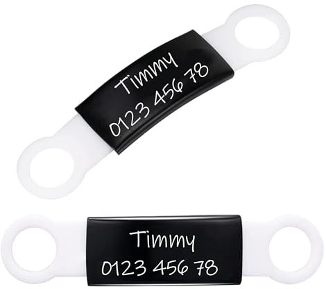 2 Stücke Hundemarke mit Gravur, Personalisierte Anhänger mit Gravur für Hunde und Katzen, Haustier-Marke für Hundehalsbänder Katzenhalsband mit Name und Telefonnummer Gravur (Weiß, Klein)
