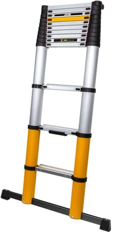 JCB 3,27M Teleskopleiter Ausziehleiter Aluminium Tragbare Klappleiter Hohe Mehrzweckleiter Dachbodenleiter 150kg Kapazität Extrem Leichte Aluminiumleiter