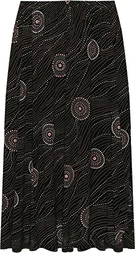 WearAll Jupe midi florale pour femmes grande taille Taille élastique imprimée stretch longue 16-30, 52-54 Grande taille