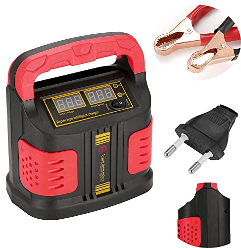 Baceyong Autobatterie-Ladegerät, 12V / 24V 15A 35AH-200AH Blei-Säure-Batterieladegerät und Wartungsgerät für Motorräder, Autos, SUV
