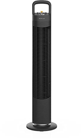 Newlux - Turmventilator ohne Flügel W80 (45W) 3 Geschwindigkeitsstufen, 70° Oszillation und Timer 120min. Standventilator mit Kupfermotor und Transportgriff. Keine Installation (Schwarz)