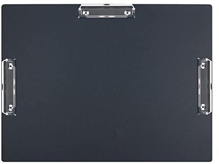 Presse-papiers A3 à trois clips super résistant extra large non fragile A3 presse-papiers à profil bas en plastique PP bleu (trois clips)
