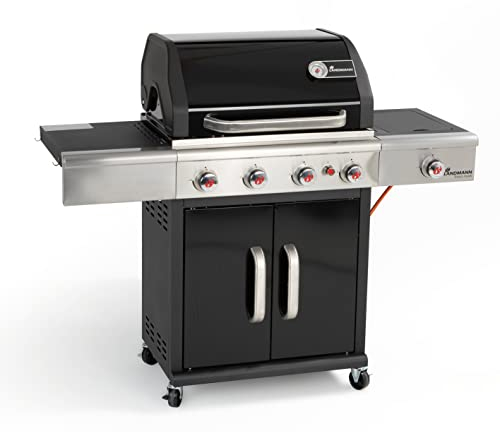 LANDMANN | Hybridgrill | Kombigrill Gas & Kohle | Gasgrill Triton 4.1 coaL | 4 Brenner inkl. Holzkohle-Grillbereich | Grillfläche ca. 65 x 44 cm | Integrierte maxX-Zone zum scharfen Anbraten