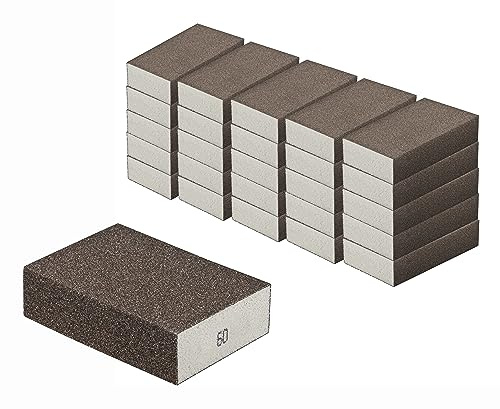 Schleifschwamm 100 Stück Schleifschwämme Grobe Körnung K60 für Holz Lack Metall Trocken u. Nass Schleifen waschbar u. wiederverwendbar