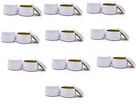 LUMoony Teebehälter Kerzendosen 10Pcs Leere kerzendosen mit Deckel Leere Kerzendosen Metalldose Aluminiumdosen 8Oz 240ml Runde Dosen Kerzendosen für DIY Kerzen Weihnachts Süßigkeitendose Gewürze