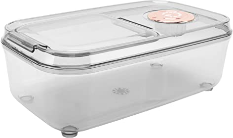 Biitfuu Contenedor de almacenamiento de granos, contenedor de arroz con tapa abatible para alimentos para mascotas (5 kg, transparente)