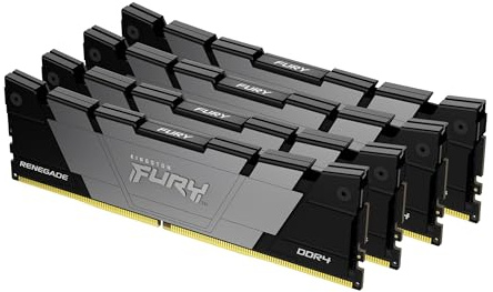 Kingston FURY Renegade 32GB 3600 DDR4 CL16 DIMM (Kit de 4) Memoria gamer para Ordenadores de sobremesa - KF436C16RB2K4/32