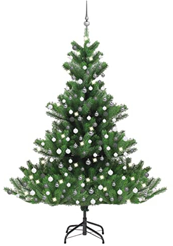 Camerina Künstlicher Weihnachtsbaum Nordmann Kugeln Grün 210 cm Kleiner Weihnachtsbaum Mit Beleuchtung
