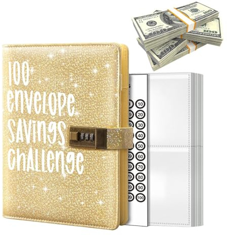 A5 Binder Notizbuch Set - PU Leder Binder Geld Organizer Sparen - Finanzplaner Cash Stuffing Haushaltsbuch Mit Geldfacher -Budgetplaner Sparbuch Mit Folien Für Sinking Funds Sparbuch