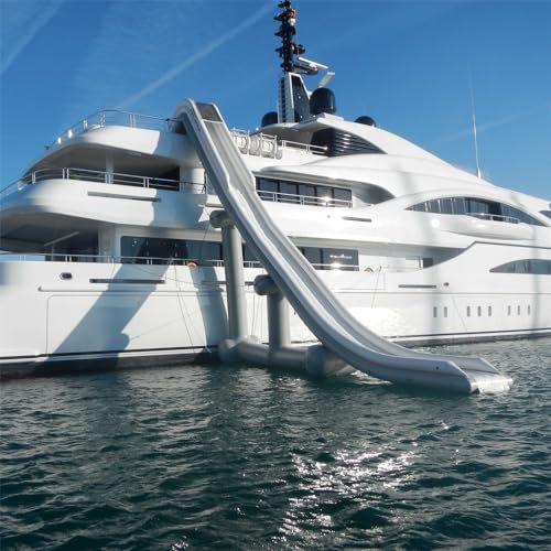 Gueploer Large Water Park Yacht Inflatable Slide Removable Floating Water Slide for Summer Yachting for Sports Lake Mobile Sea,16.4Ft/5M