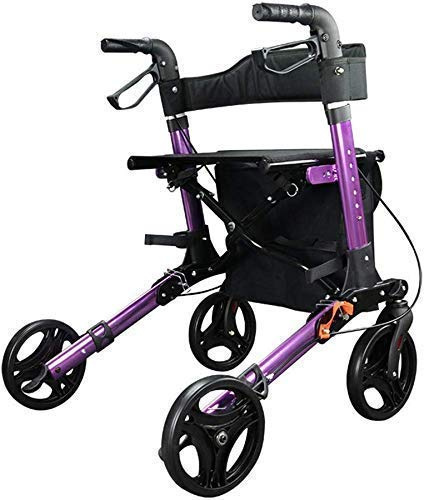 Rollator Rollator, Rullstol I Upprätt Ställning, Gånghjälpmedel För Seniorer, Lättviktsrullator I Aluminium Med Komfortsits
