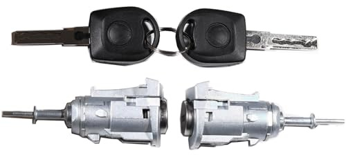 VHEUHZ Satz von Schließzylindern für Autotürschlösser Links 1U0837167 Rechts 1U0837168 Schloss Türzylinder kompatibel mit VW Golf 4 Bora Golf IV Fabia (Nur 2 Schlüssel