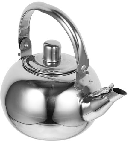 OKUMEYR Stainless Steel Tea Pot, 1l Coffee Kettle with Filter and Handle, Compact Easy to Store Stovetop Water Boiler for Induction and Gas Stoves, Silver
