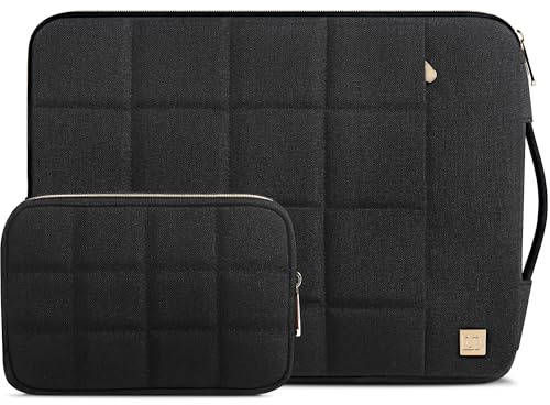 DOMISO Laptoptasche 14-15 Zoll Laptop Hülle mit Zubehör Tasche für 15-Zoll MacBook Air M2 M3 M4, 14 Lenovo Thinkpad HP Elitebook Acer Swift Dell XPS, Wasserabweisende Notebook Tasche Sleeve, Schwarz