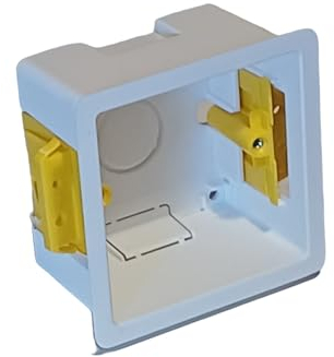 Éabcon Plasterboard Dry Wall Back Box, 47mm Deep, 1 Gang, Single, White