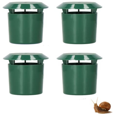 Schneckenfalle, 4 Stück Schneckenfallen für den Garten Schneckenschutz Schneckenfalle Schneckenzaun Kunststoff Schneckenabwehr Schneckenzaun Hochbeet Schneckenhaus für Den Gartenbauernhof (Grün)