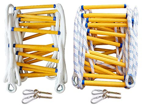 PNAJFUEL Rettungsleiter, Sicherheitsleiter, Fluchtleiter, Kletterleiter, Strickleiter, Notleiter Mit Haken/Blue/12M