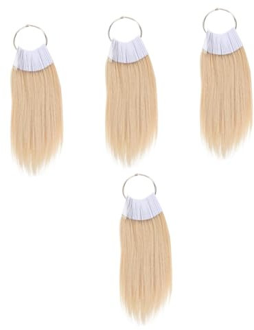 Beatifufu 4 Sätze Trainingsringe Zum Haarfärben Proben Aus Echthaar Glattes Haar Zum Testen Der Färbung Zu Hause Oder Im Salon 30 Stück * 4
