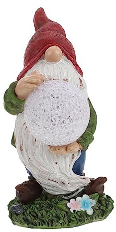 BCOATH 1pièce GNOME Lumineux De Jardin Résine Figurine Décorative De Nain avec Chapeau Adornment Éclairé pour Extérieur pour Aménager Espace