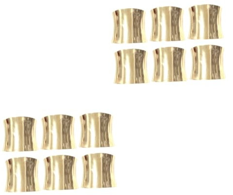 Anillos de Servilleta Brillantes Dorados de Metal, 6 Piezas