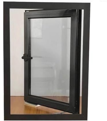 XILYZMO Doppelschichtglas Schwarz Flügelfenster, Mit Garngeflecht Mehrfachöffnung Einstellung Dachfenster, Wasserabweisend Isoliertes Beleuchtungsfenster, Mobilheimfenster(40x90cm)