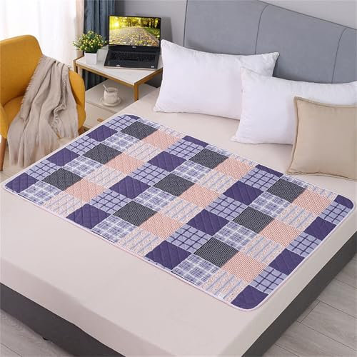 FANSU Welpen Unterlagen, Karierter Druck 1 Stück Wiederverwendbare PIPI Matten für Hunde, Nkontinenzunterlage Waschbar, Welpenunterlage für Welpen Alte (180x200cm,Mehrfarbig)