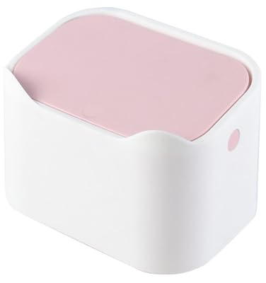 Tomotato Mini Bote de Basura de Escritorio con Tapa, Contenedor de Basura Pequeño Mini Papelera Escritorio de Plastico para El Hogar, Sala de Estar, Cocina
