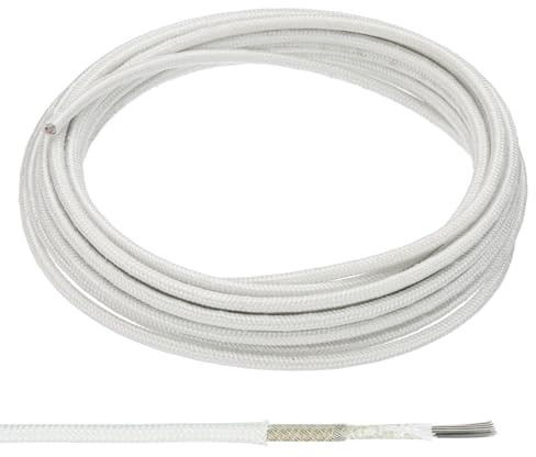 PATIKIL 16,4 Fuß 13AWG Hochtemperaturdraht, vernickelter Kupferdraht Mica Glasfaser Hochleistungs-Elektronikdraht isoliert hitzebeständiges elektronisches flexibles Kabel, Weiß