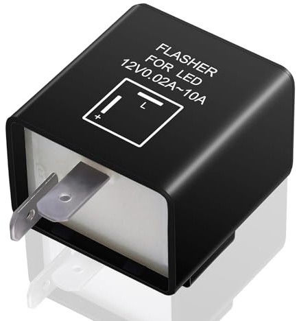 2-Poliger 12V LED Blinker Relais für Motorrad,Blinkrelais Lastunabhängig Einstellbare Frequenz, Motorrad Blinkgergeber Blinkrelais Blinkfrequenzkontroll Relai Universal